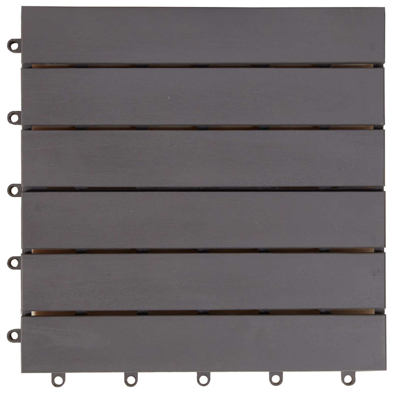Carreau de terrasse vidaXL 20 pièces gris 11,81 po x 11,81 po en bois d'acacia, Gris, 20