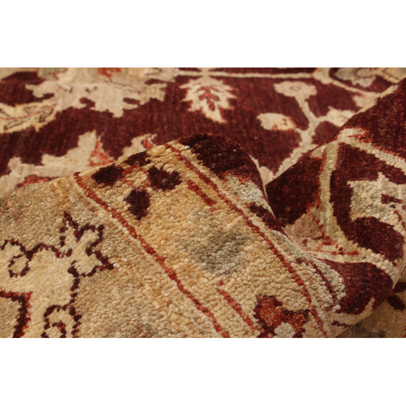Tapis unique en laine noué à la main brun / beige 8 pi x 10 pi 3 po Weronika