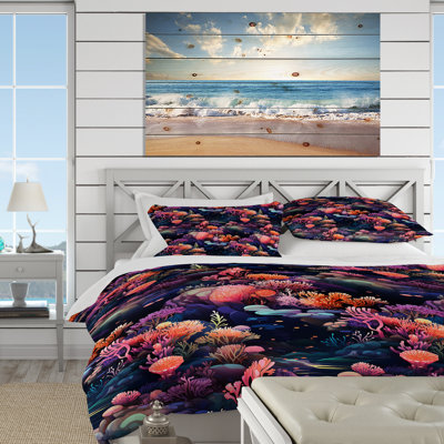 Pink Underwater Coral Dreamscape Floral Duvet Cover