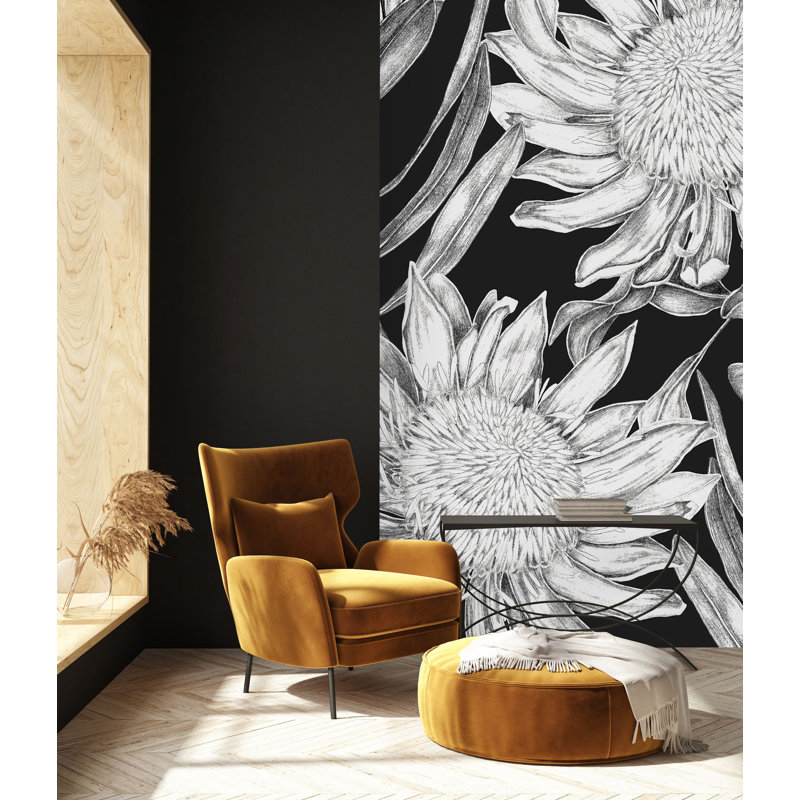 Brames Floral Wall Mural, 100" W x 8.33" L