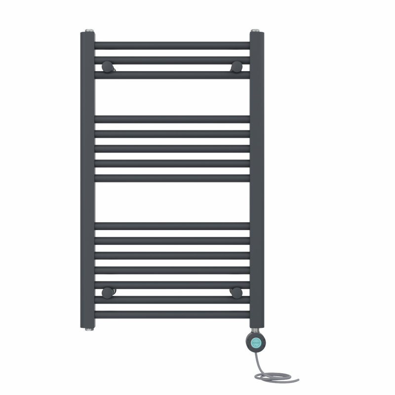 Aramantha Straight Towel Rail Heated Towel Rails, Anthracite, 80cm H x 50cm W x 3cm D