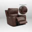 Fauteuil inclinable en cuir 44 po à triple puissance avec appui-tête réglable sans gravité et port USB intégré-408256633