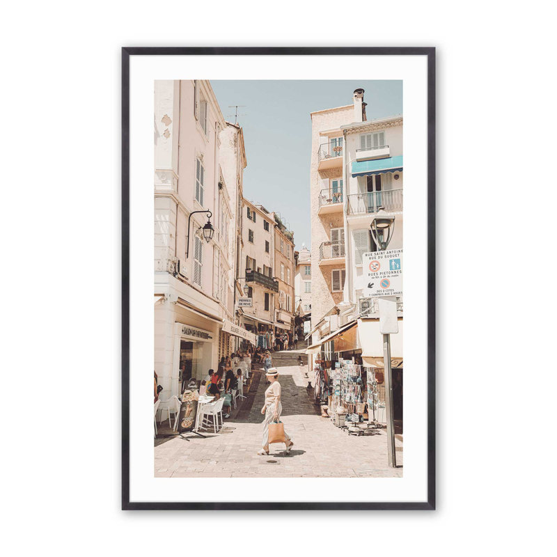 Charming Paris Stroll Print, Weathered Zinc Framed, 15.25" H x 12.25" W x 1.25" D