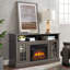 Meuble télé classique avec rangement ouvert et fermé, console de divertissement moderne pour téléviseur de 65 po ou moins, finition noyer foncé, meuble télé-447019645-443640503