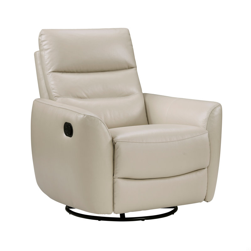 Fauteuil oscillant pivotant inclinable 1 pièce en cuir, Beige