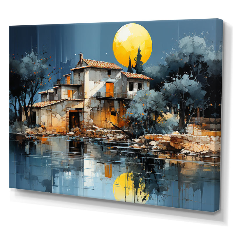 L'usine silencieuse la nuit, Toile tendue, H 30 po x l 40 po x P 1,5 po