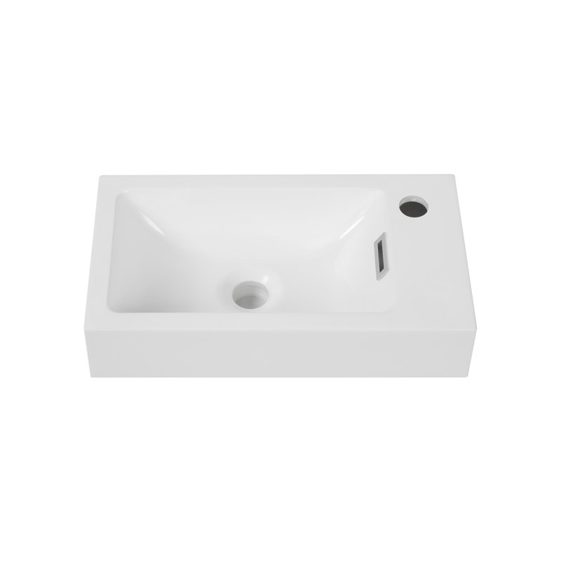 17.7" Solid Surface Resin Streamline Vanity Top, Right