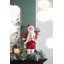 Figurine de père Noël festive debout avec lanterne et sac, feutre traditionnel rouge / blanc et fausse fourrure