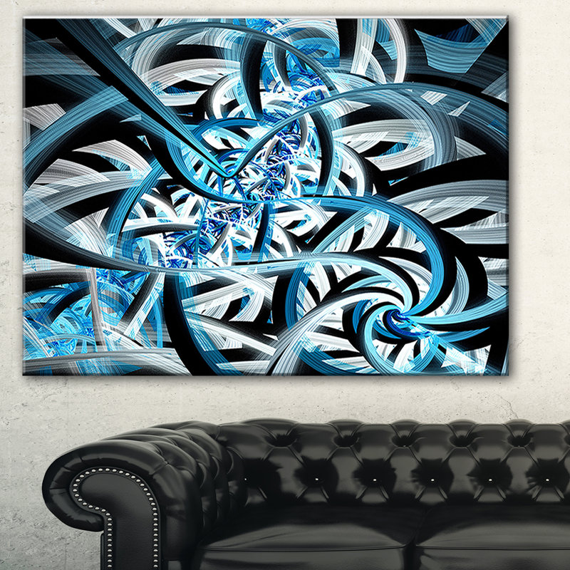 « blue spirale design », impression sur toile, H 20 po x l 20 po x P 1 po