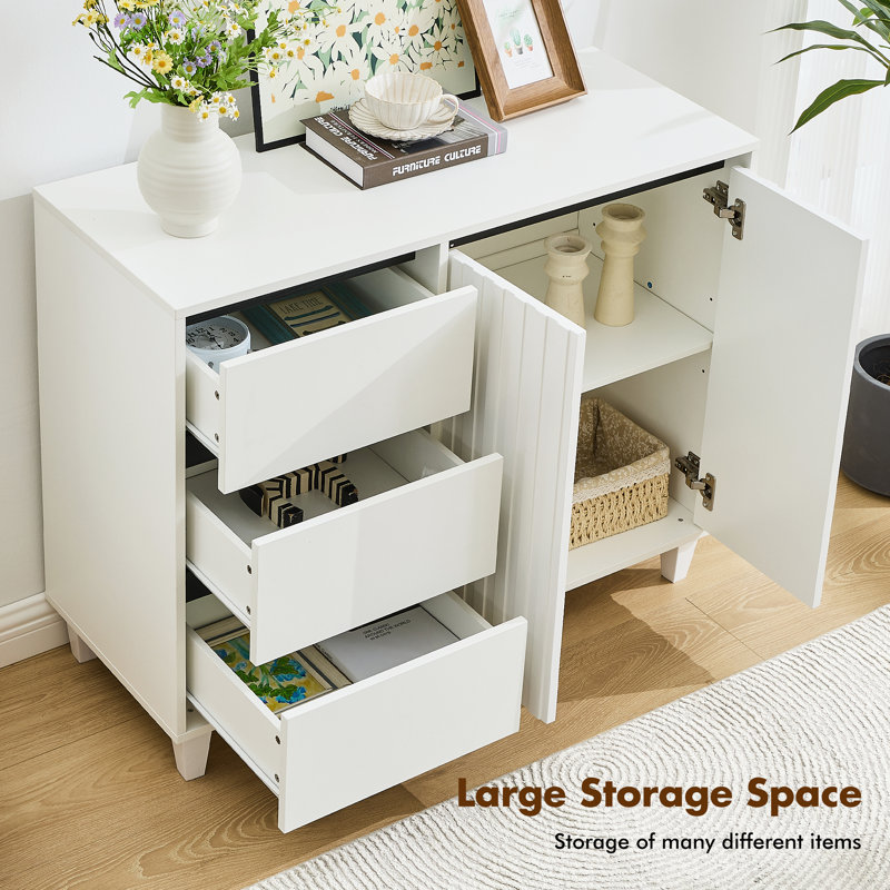 Rectangle Sideboard Accent Chest, White