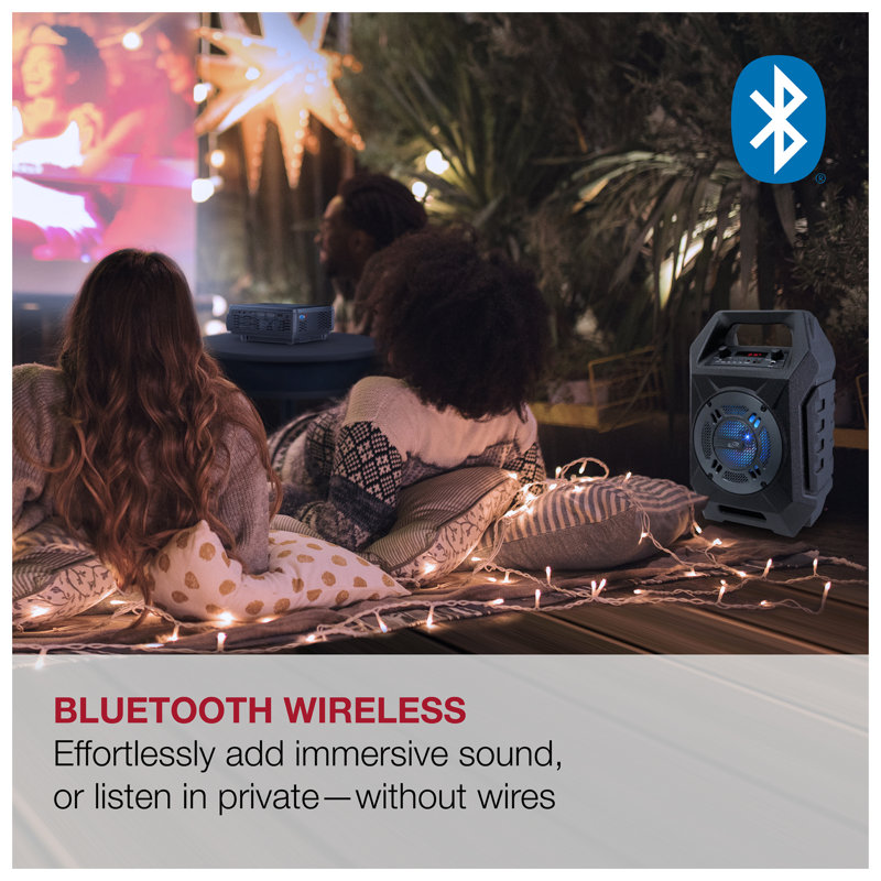 Black Mini Bluetooth DLP Projector with HDMI and USB