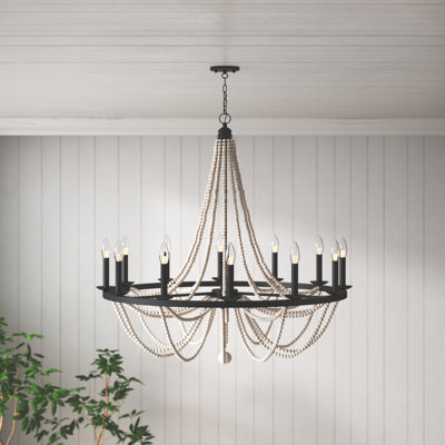 Speier 12-Light Wagon Wheel Chandelier 