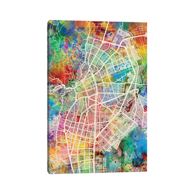Cali Colombia City Map I by Michael Tompsett - Wrapped Canvas Gallery-Wrapped Canvas Giclée