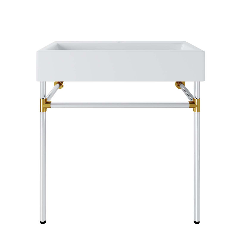 Modway Redeem 32" Acrylic Wall-Mount Bathroom Vanity, Silver