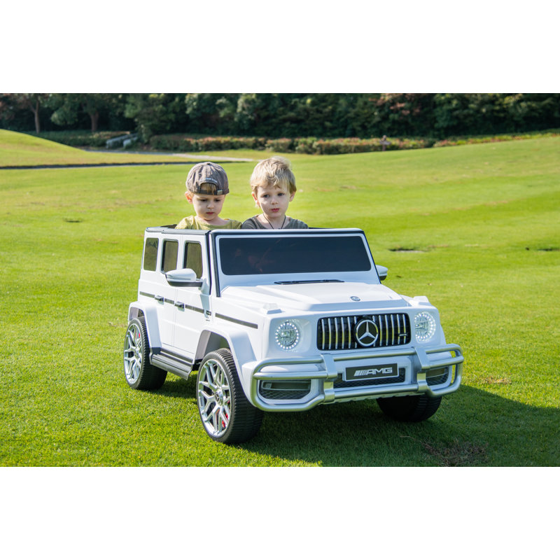 White 24V Mercedes G63 Ride-On Car with Remote Control