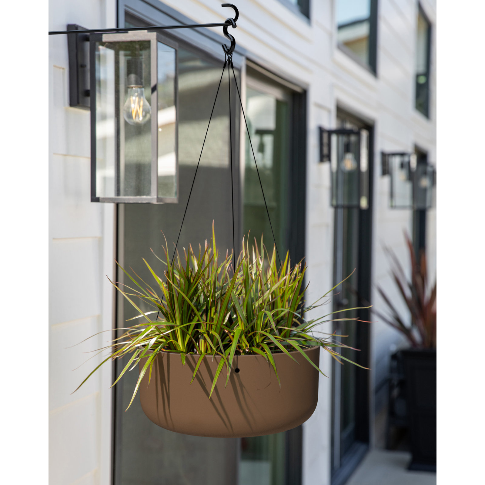 Mason Series Hanging Kona Bowl Planter, 1, Espresso