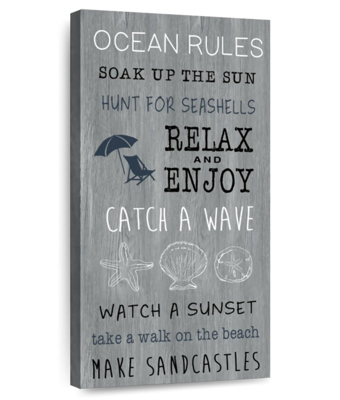 Ocean Rules, 54" H x 27" W