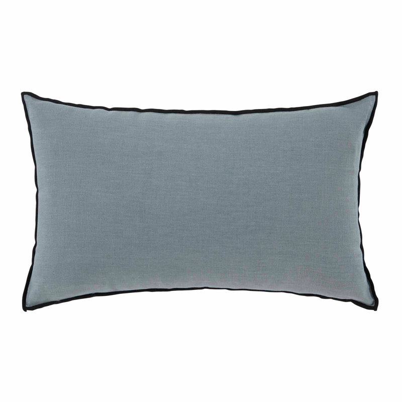 Carlina 100% Linen Button Pillow Protector, Grey, Queen