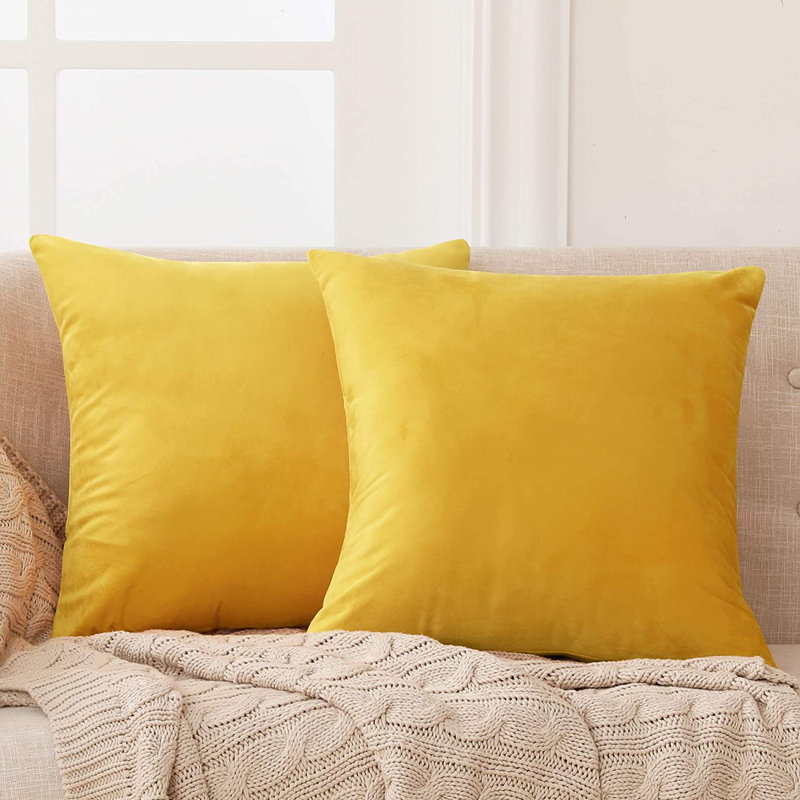 Frith Square Cushion Cover, Lemon Yellow, 51cm H x 51cm W x 1cm D