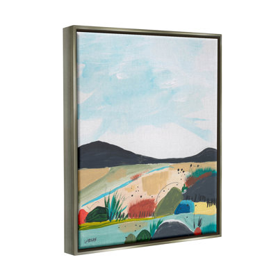 Scène de paysage de montagne au bord de la rivière, estampe numérique par Jan Weiss