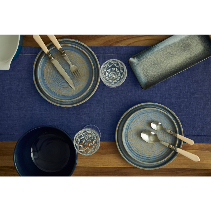 Milan - 100% Pure Linen Table Runner, Royal Blue, 36" x 14"