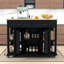 Îlot de cuisine extensible avec prises de courant intégrées, 2 tiroirs et armoire-1854186710