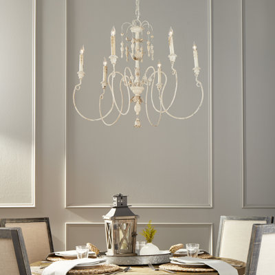 Lustre classique / traditionnel à 6 lumières de style bougie Solange