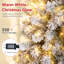 Sapin de Noël à charnières pré-illuminé, recouvert de neige floquée, de 1,37 m à 2,79 m, avec lumières LED.-1008314863
