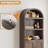 Bookcase 5 Shelf Arched Bookshelf 71.65in Tall Bookcase Farmhouse Display Storage Rack Wooden Bookshelves for Home Office, Living Room