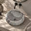 Lavabo-vasque rond en pierre zen de 40 cm (16 po) avec veinage en travertin violet, style artistique et surface solide-134677911