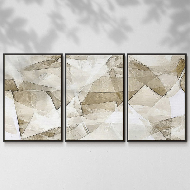 Mindfulness II - Toile encadrée multi-pièces, Noir, H 36 po x l 75 po x P 2 po