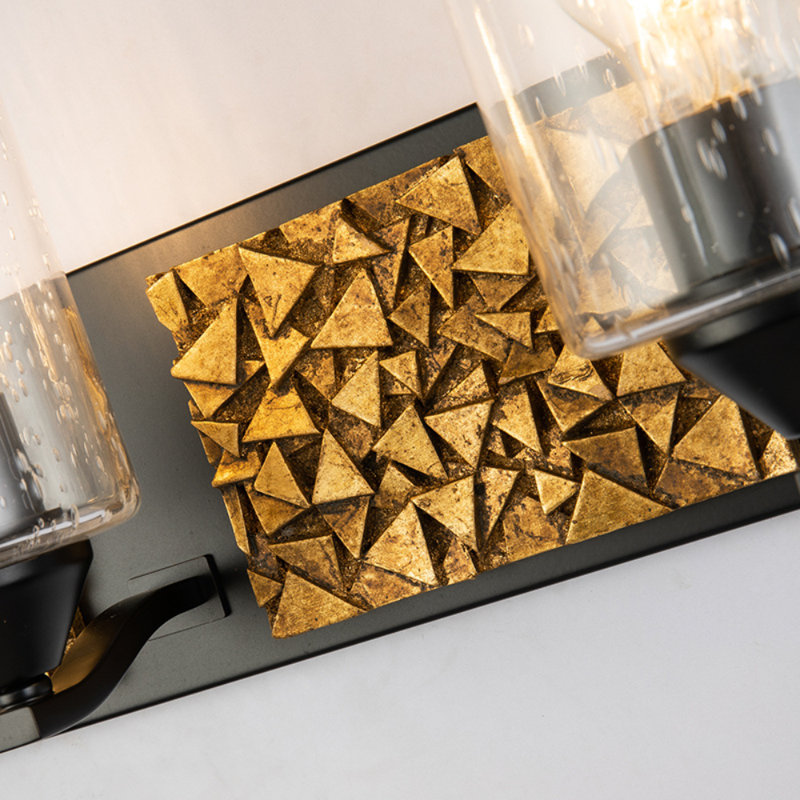 Bocage 4 Light Silver Bath Bar, Black/Gold