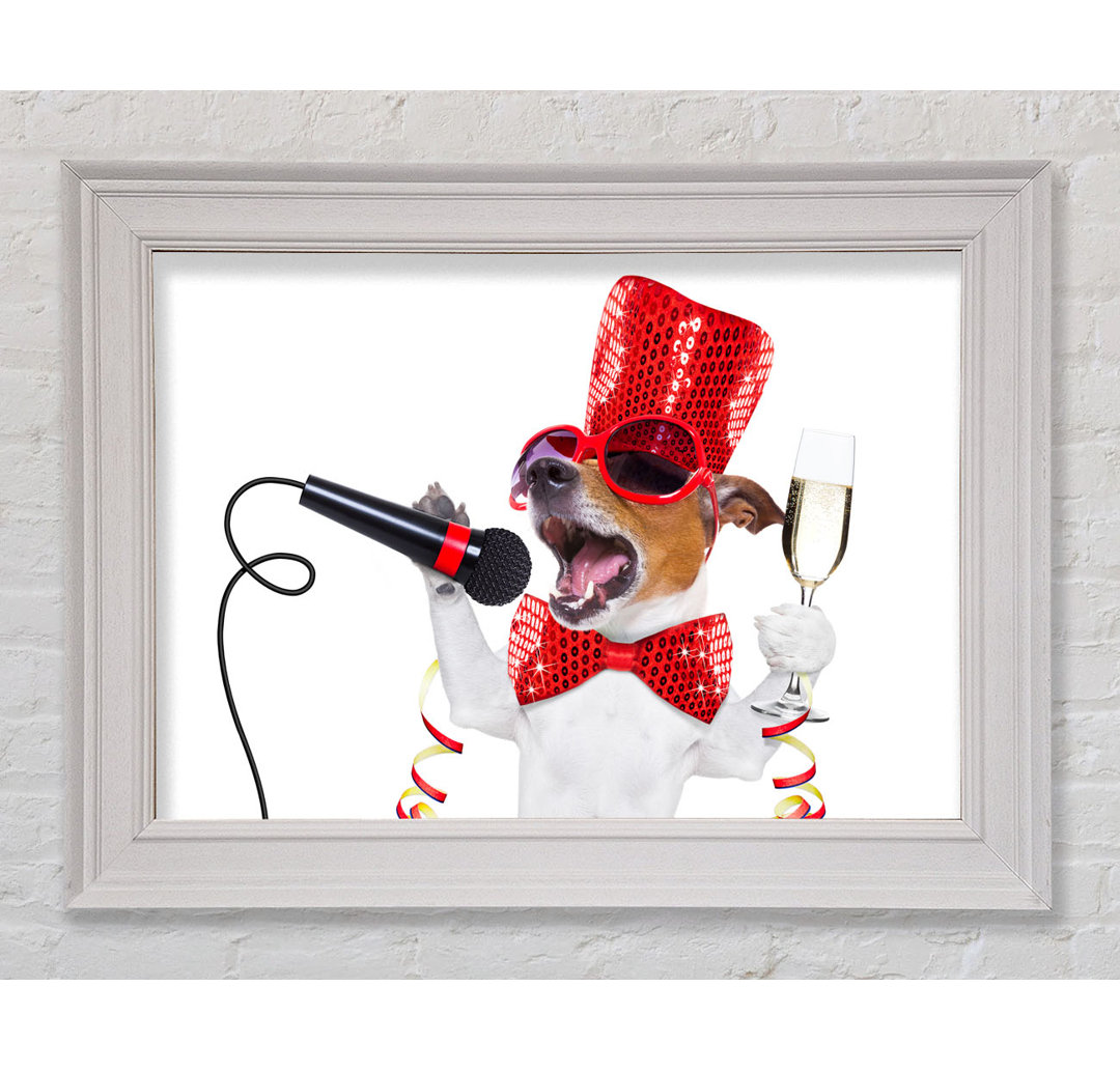 Leinwandbild Jack Russell Kareoke