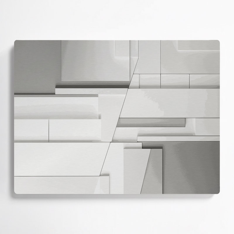 Minimalisme 18, art mural en métal beige, H 12 po x l 18 po