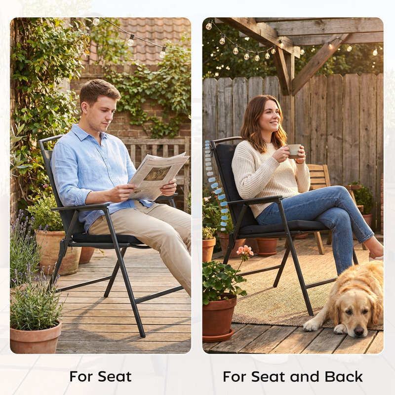 Indoor / Outdoor Square Backrest Cushion Pad, Black