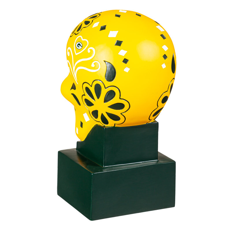 Figurine Sugar Skull, Jaune, NFL Green Bay Packers