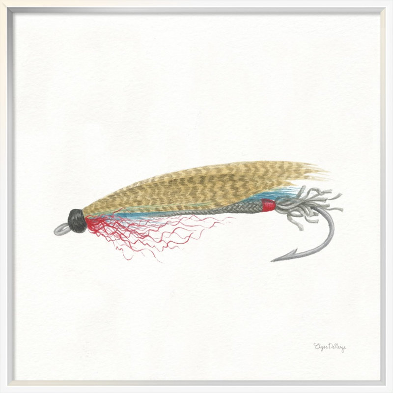 " Gone Fishin III " Graphic Art Print, 30" H x 30" W, Wrapped Canvas, No Matte