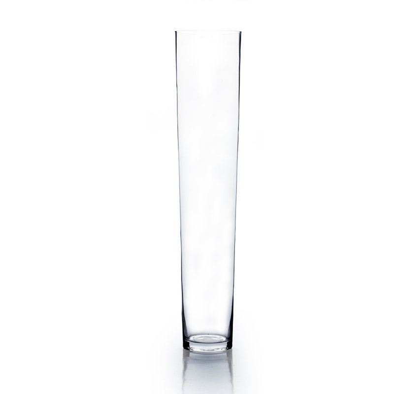 Vase en verre, H 23 po x l 5 po x P 5 po
