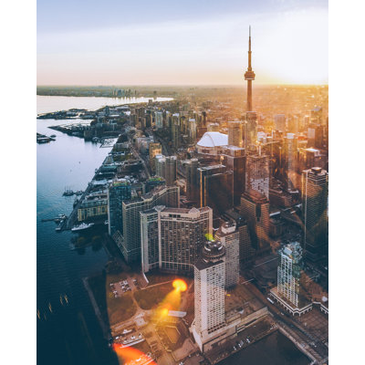 " Toronto Skyline, Aerial, River, Dramatic "