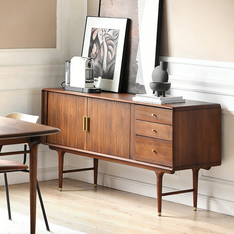 Retro-Style Large-Capacity Sideboard