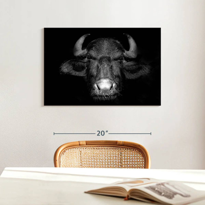 Crowle Black Buffalo, 16" H x 24" W
