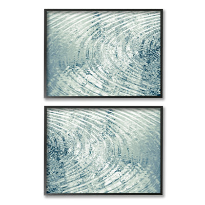" Symmetrical Ripples In Water Blue Light Reflection " by Maggie Olsen 2 - Pieces