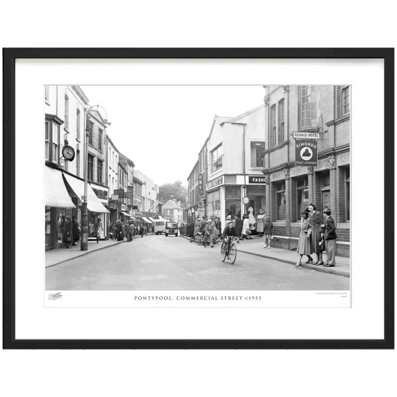 Pontypool, Commercial Street C1955 - Single Picture Frame Print, 60cm H x 80cm W x 2.3cm D