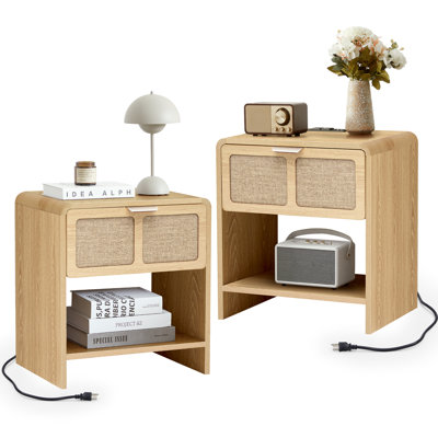 End Table Set With Charging Station