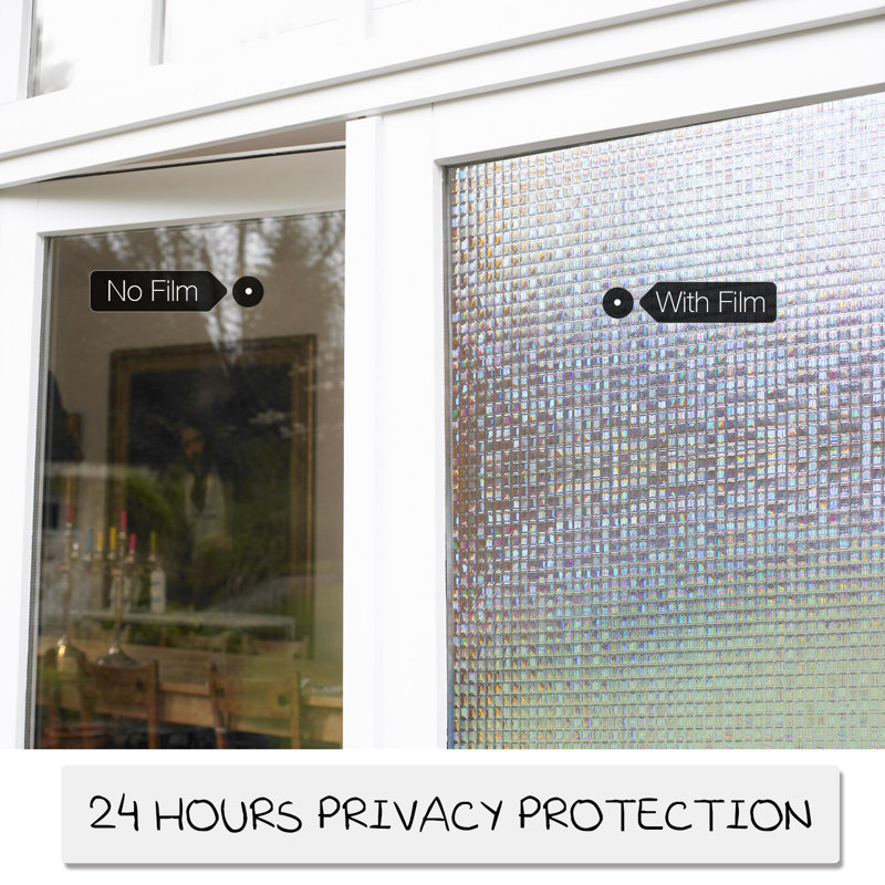 3D Mosaic Decorative Privacy Window Decal, 97.5" H x 35.4" W