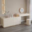 Coiffeuse avec miroir lumineux, 8 tiroirs, 1 chaise