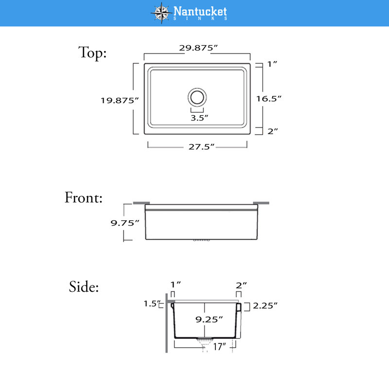 Cape 29.5'' L Single Basin Kitchen Sink