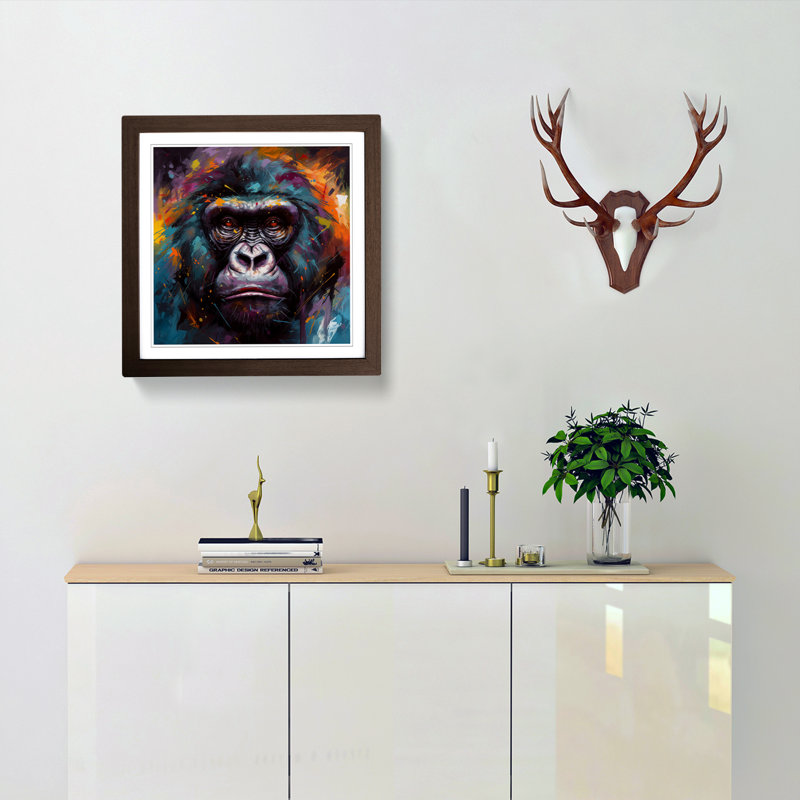 Gorilla Abstract No.2 - Framed Print, Walnut