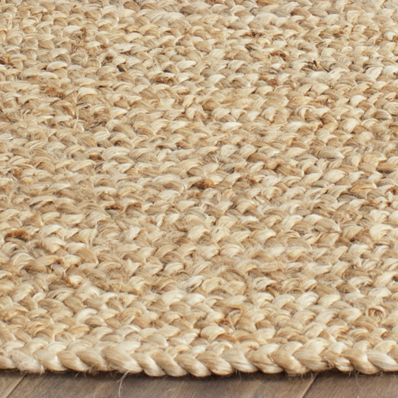 Borrero Natural Fiber Hand Woven Jute Solid Color Rug, Square 9'