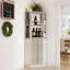 Armoire de rangement de bar 67,9 po de hauteur avec support à vin rotatif, sable blanc